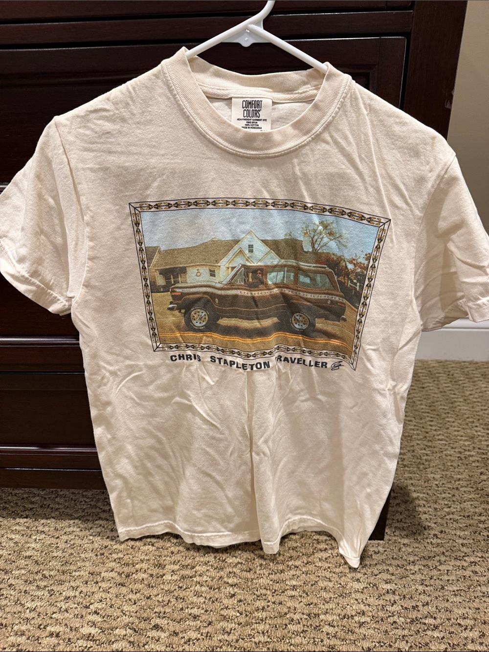 Chris Stapleton concertComfort Colors Cream Chris Stapleton Traveller Graphic T